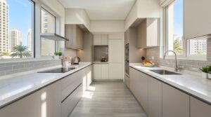 Finished Modular Kitchen Dubai project with premium cabinetry and quartz counters