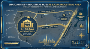 Al Sajaa Industrial Area Sharjah map - porta cabin suppliers location