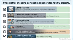 Checklist for choosing portacabin suppliers for ADNOC projects