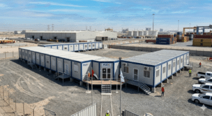 L-shape site office cabin JAFZA Dubai free zone industrial project