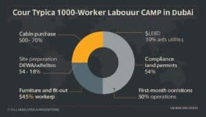 Labour camp cabin cost breakdown in Dubai - full mobilisation cost for 100 workers