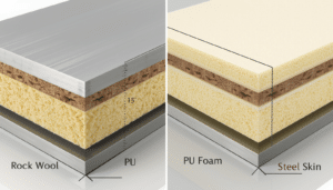 Panel Materials Comparison Visual A close-up photograph