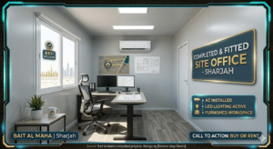 Porta cabin site office interior Sharjah - buy or rent from Bait Al Maha