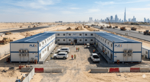 U-shape PLEX site office cabin complex Dubai road infrastructure project