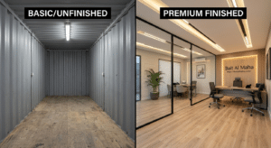 basicunfinished container interior