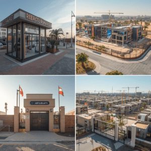 branded retail kiosk cabin at a Dubai outdoor market