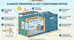 cross-section diagram of a 40ft container office
