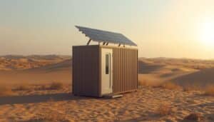 Solar powered toilet cabin Dubai  - eco-friendly portable sanitation