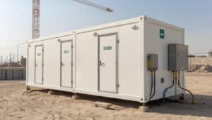 Combo toilet shower welfare cabin UAE - MOHRE compliant sanitation unit Dubai