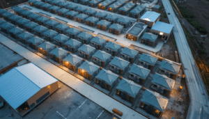 properly organised, clean labor accommodation compound