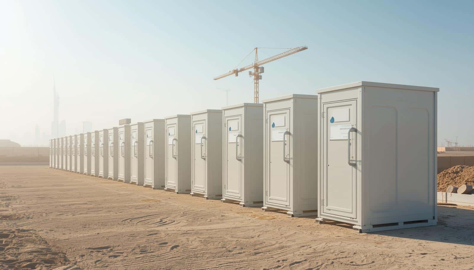 Toilet cabin supplier in Dubai - prefab units on construction site UAE
