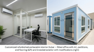 Customized refurbished portacabin interior Dubai