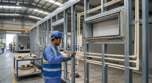 Plumbing and HVAC installation in porta cabin manufacturing - CPVC pipework, GCC climate specification