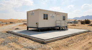 Portacabin concrete pad foundation UAE