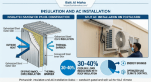 Portacabin insulation and AC installation Dubai