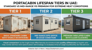 Portacabin lifespan tiers in UAE - standard vs mid-range vs premium for extreme heat conditions