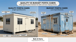 Quality vs budget porta cabin - why specification matters for UAE and GCC deployments