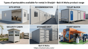 Types of portacabins available for rental in Sharjah - Bait Al Maha product range
