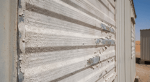 UV damage to portacabin exterior cladding in UAE