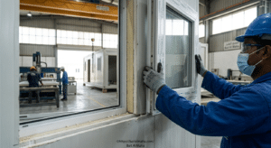 Window and door installation in porta cabin manufacturing