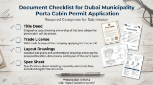 Document checklist for Dubai Municipality porta cabin permit application