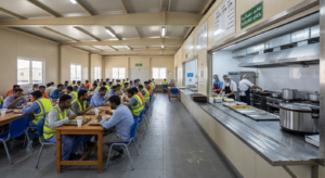 Site kitchen and dining cabin for labor camp, Dubai