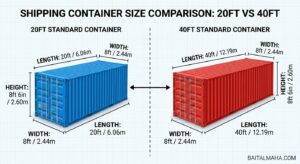 20ft vs 40ft container restaurant Dubai size comparison