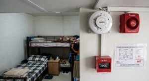 Fire safety detection system inside a UAE labour accommodation cabin