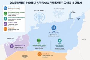 Government project approval authority zones in Dubai