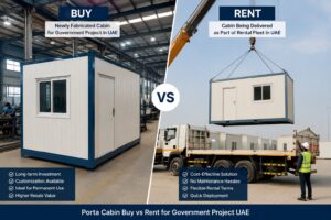 Porta cabin buy vs rent for government project UAE