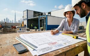 Structural drawing review for a containerized block office project