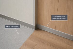 durable flooring and wall finish for site office cabin